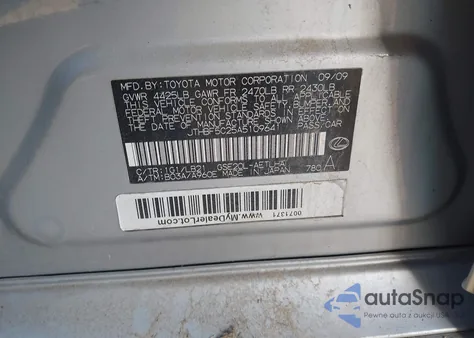 2010 Lexus Is 250 z USA, uszkodzony, nr VIN JTHBF5C25A5109641